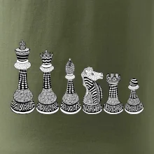 Šachové figúrky v rade - kreslené