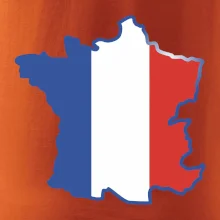 Francúzska vlajka mapa obrys Francúzska vlajka mapa obrys