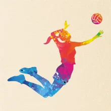 Volejbalistka splash s loptou