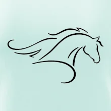 Kôň - bežiaci silueta hlavy Kôň - bežiaci silueta hlavy