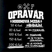 Hodinová mzda - opravár