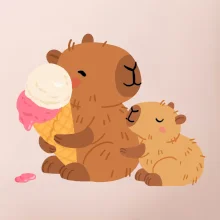 Kapybara so zmrzlinou