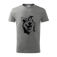 Čiernobiela karikatúra husky