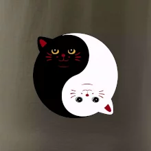 Mačky jin jang farebné