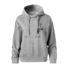 Kreslený rybár na pni