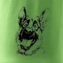 Čiernobiela karikatúra Nemecký ovčiak