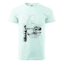 Kreslený rybár s podberákom