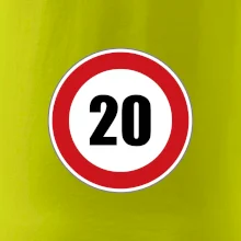 Dopravná značka - obmedzenie rýchlosti 20
