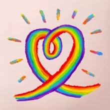 Srdce pride dúha kreslená