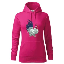 Kohút kreslený biely