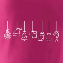 Rodinné vianočné tričká - Vianočné ozdoby na povrázku