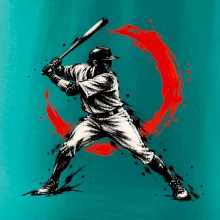 Baseballový pálkař japonská tušová malba
