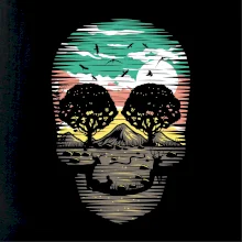 Príroda v lebke farebná