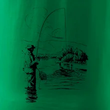 Kreslený rybár s podberákom