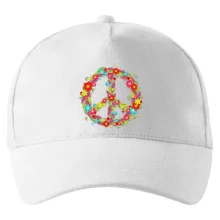 Peace symbol červené kvety