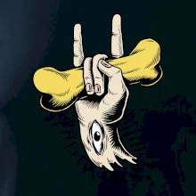 Rocková ruka kosť a oko Rocková ruka kosť a oko