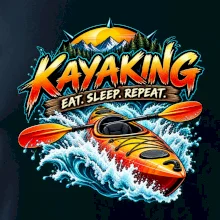 Kajak v divoké vodě eat sleep repeat