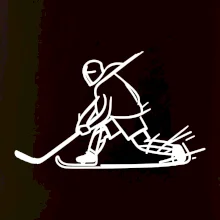 Kreslený hokejista tučnou fixkou