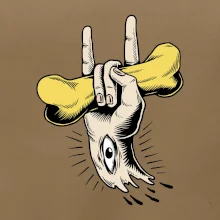 Rocková ruka kosť a oko