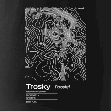 Trosky - vrstevnice v obdĺžniku