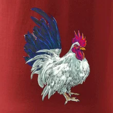 Kohút kreslený biely