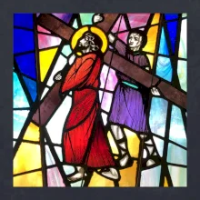 Vitráž - Ježiš a kríž