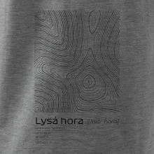 Lysá hora - vrstevnice v obdĺžniku