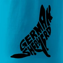 Nemecký ovčiak sediaci napis