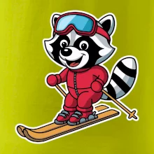 Mýval na lyžiach - kreslený