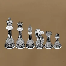 Šachové figúrky v rade - kreslené