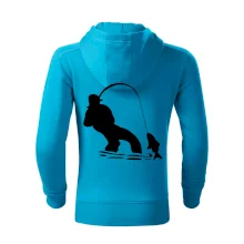 Rybár ťahajúce rybu