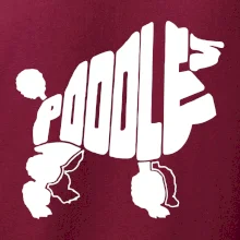 Pudel - nápis v tele