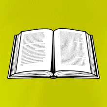 Kniha čiernobiela otvorená s textom