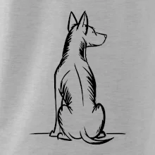 Pes kreslený zozadu