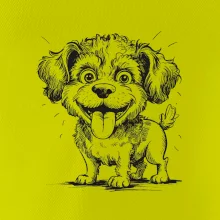 Lagotto romagnolo karikatúra vypláznutý jazyk