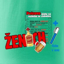Tričko na rozlúčku s úlohami na chrbte + nápis ženích