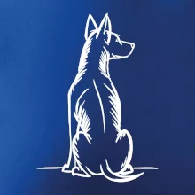 Pes kreslený zozadu