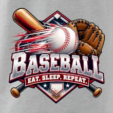 Baseballová pálka s rukavicou eat sleep repeat
