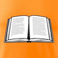 Kniha čiernobiela otvorená s textom