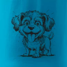 Lagotto romagnolo karikatúra vypláznutý jazyk