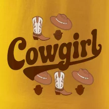 Cowgirl nápis a oblečenie Cowgirl nápis a oblečenie