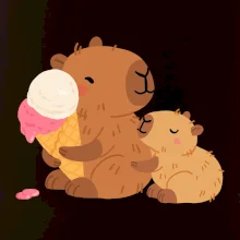 Kapybara so zmrzlinou