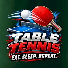 Stolní tenis pálka a míček eat sleep repeat