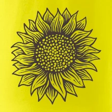 Slnečnica kreslená čiernobiela