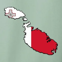 Mapa Malta s vlajkou