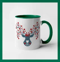 Folklór - jeleň s červenými plodmi