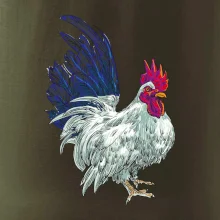 Kohút kreslený biely