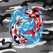 Yin & Yang Koi kapor - červený