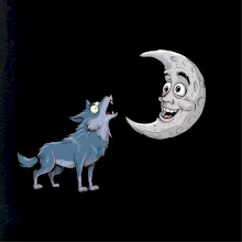 Parové tričko - Vlk a mesiac