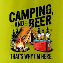 Černý nápis nápis Camping and beer
